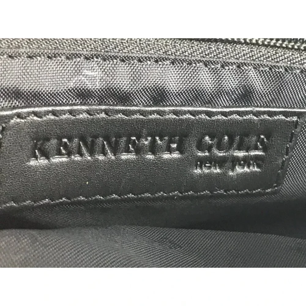 Kenneth Cole Briefcase/Document Case Unisex Black Leather Pockets Top Handle